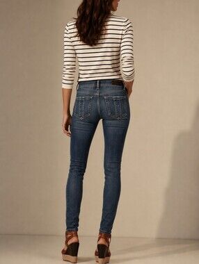Burberry Brit Kensignton Low Rise Skinny Slim Cotton Stretch Jean